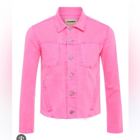 L'AGENCE Vibrant Pink Women Jean Jacket